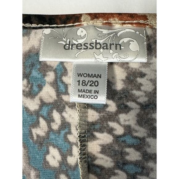 Dressbarn Women’s Blouse Beaded Neckline 18/20 Handkerchief Hemline Turquoise - Picture 7 of 11